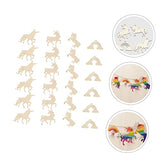 Parliky 1 Set Unicorn Chips Unfinished Wood Slices Rustic Wooden Embellishments Wooden Rainbow to Wood Shapes Craft Wood Trim Unicorn Wood Cutout for Parliky