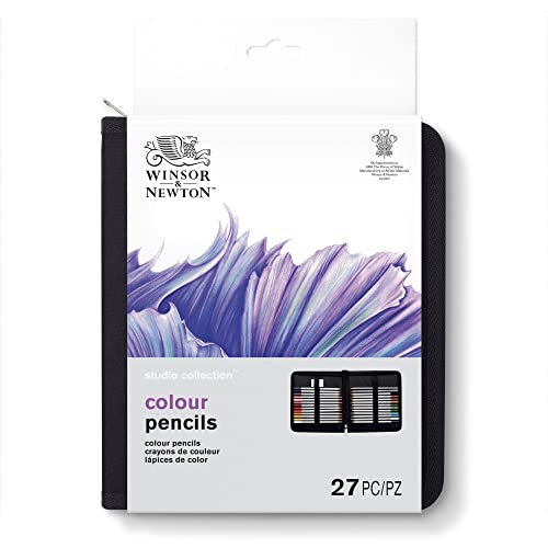 Winsor & Newton Studio Collection, 27 Piece Colour Pencil Wallet, Multi Winsor & Newton
