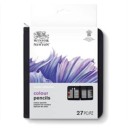 Winsor & Newton Studio Collection, 27 Piece Colour Pencil Wallet, Multi - WoodArtSupply