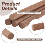 OLYCRAFT 4 Pcs Walnut Dowel Rods 15.7 inch Long Wood Sticks 0.7 inch Diameter Unfinished Round Sticks Wooden Carving Blocks Round Wooden Sticks for OLYCRAFT