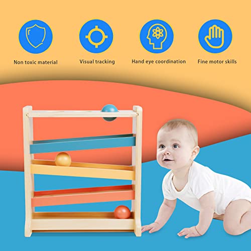 Twefex Montessori Ball Tracker, Award Winning Durable Pound A Ball Drop Toy, Early Developmental Montessori Toys, Wooden Toys for Toddlers 1-3 Year Twefex