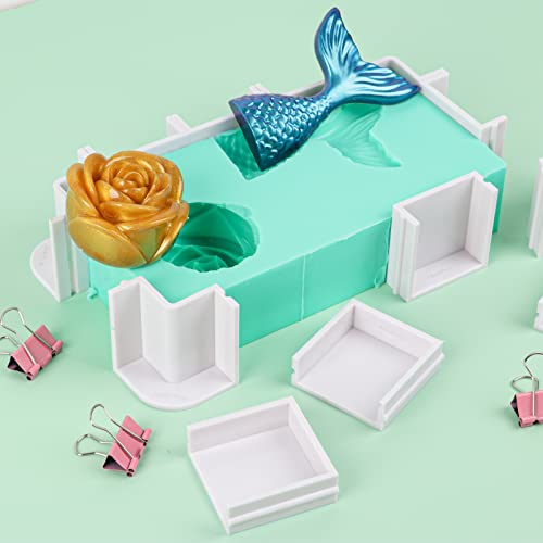 Nicpro Adjustable Molds Housing for Silicone Mold Making, Reusable Plastic Housing Frame Mold Making Silicone Rubber, for Resin Molds Kit, Soap Nicpro
