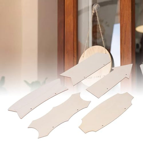 HERCHR Unfinished Wood Ornaments, 10 Pieces Unfinished Wood Sign Unfinished Wood Crafts Wood Blocks for Crafts Unfinished Unfinished Wood Cutting HERCHR