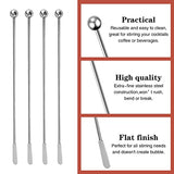 Csdtylh 15Pcs Metal Stir Sticks, Stainless Coffee Stirrers Reusable, Swizzle Sticks for Cocktails, Multifunctional Stir Sticks for Epoxy, Resin, Csdtylh