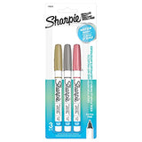SHARPIE Paint Marker, 3-Count, Metallic Assorted, 3 count SHARPIE