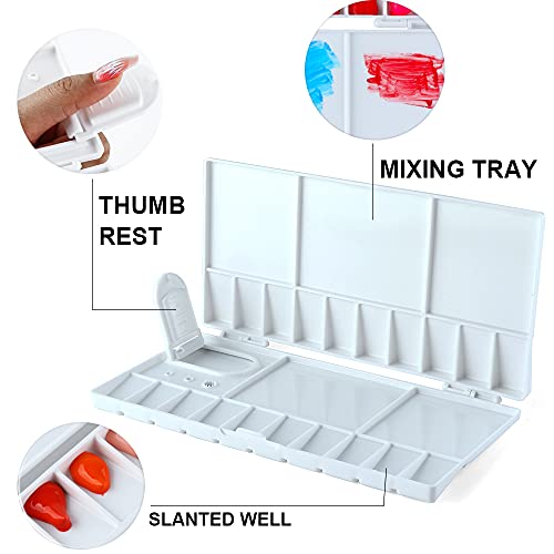 Transon 25wells Compact Paint Palette Box with Lid for Paint Color Mixing TRANSON