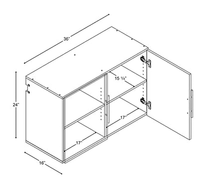 Prepac HangUps Upper Storage Cabinet - Elegant and Spacious Wall Cabinets to Maximize Your Storage, 36" Size, Classic Light Gray Finish