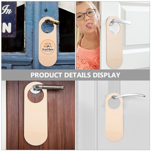 VOSAREA 20pcs Unfinished Wood Door Knob Hangers Blank Door Knob Signs Hanging Direction Signs for DIY Craft Home Hotel Office Decoration VOSAREA