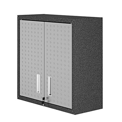 Manhattan Comfort Fortress Floating Garage Storage Cabinet, Black/Grey - WoodArtSupply