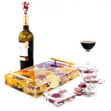 JEYUQAXY Large Silicone Tray Molds for Resin, 13.5"X9.5" Deep Rectangle Epoxy Tray Molds with 4pcs Gold & Silver Handles, Resin Table Mold for River JEYUQAXY