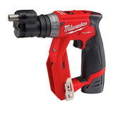 Milwaukee 2505-22 M12 Fuel Installation Drill/Driver Kit, Compact, Forward/Reverse Switch, Keyless Chuck, LED Light, Variable Speed Milwaukee