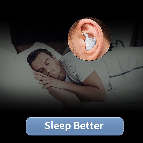 LIHOBI Noise Reduction Ear Plugs, NRR 40dB Ultra Comfortable Silicone Reusable Ear Plugs for Sleeping, Snoring Swimming, Studying, Concerts, Noise LIHOBI