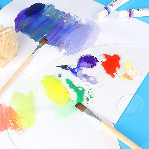 Tamaki 2 Pack 11.8 x 7.9 Inch Acrylic Paint Palette with Thumb Hole Clear Paint Pallet, Easy Clean Non-Stick Artist Pallet for Oil Watercolor Craft Tamaki