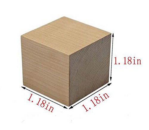 30PCS Unfinished Wooden Blocks Blank Wooden Cubes Square for Crafts and Carving Plain Blank Natural Wood Blocks Puzzle Making Crafts and DIY Projects Suoirblss