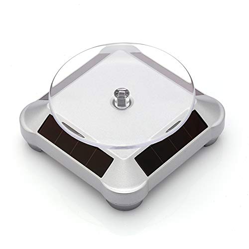 Solar Turntable 360° Rotating Stand, Double Used Rotating Display for UV Resin Curing Light LCD/SLA/DLP 3D Printer Solar Power Jewelry Spinner Watch