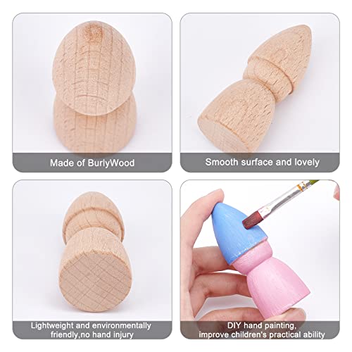 PH PandaHall 8 Packs 2.7" Wooden Peg Natural Wood Decorative Peg Wooden Figures People Bodies Assorted Wooden People Shapes for DIY Arts Crafts PH PandaHall