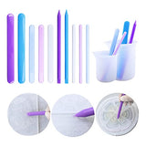 Nonstick Reusable Silicone Stir Sticks Measuring Cups Tool Kit for Epoxy Resin Casting Molds Round Stirring Rod Jewelry Measuring Cup Tool SYlive