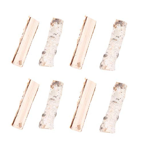 Happyyami Mini Birch Logs 8pcs Christmas Birch Logs Natural Small Wooden Sticks with Bark Unfinished Wood Log DIY Crafts for Xmas Holiday Table Happyyami