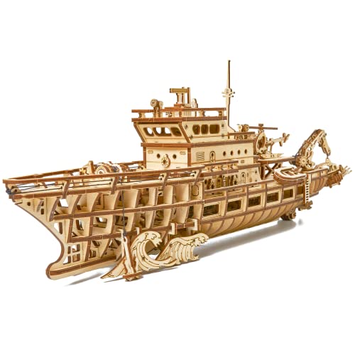 Wood Trick Yacht Mechanical 3D Wooden Puzzles for Adults and Kids to Build - Rides up to 8 ft - Model Kits for Adults - DIY Wooden Models for Adults - WoodArtSupply