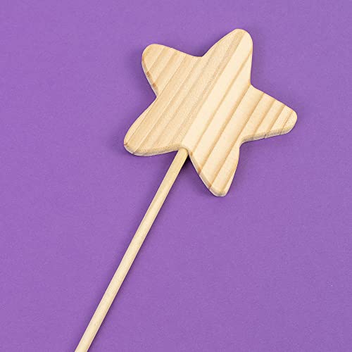 Factory Direct Craft Package of 6 Unfinished Wood Star Wands for Crafting, Creating and Embellishing - WoodArtSupply