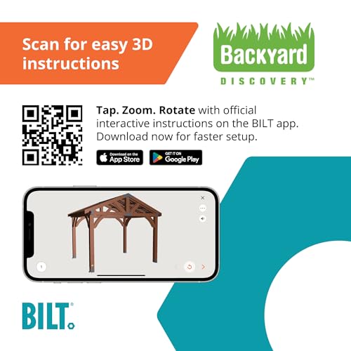 Backyard Discovery Arlington 12x10 All Cedar Gazebo, Walnut, Insulated Steel Roof, Water Resistant, Wind Resistant up to 100 MPH, Withstand 6,391 lbs Backyard Discovery