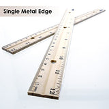 BAZIC Wooden Ruler 12" (30cm), Singel Metal Edge, Inches Centimeter Metric Measuring Drafting Rulers, for Students School Supplies, 1-Pack BAZIC Products