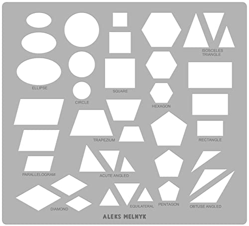 Aleks Melnyk #201 Metal Circle Template, Stencil, Ellipse, Oval, Triangle Master, Art Circle Tool, Isometric Drawing Template, Lapidary, Cabochons, - WoodArtSupply