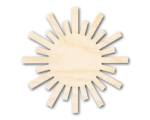 Unfinished Wood Paper Sun Shape | Summer Craft Cutout | up to 24" DIY 24" / 1/8" - WoodArtSupply