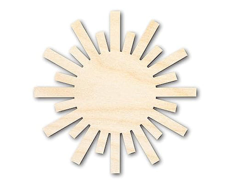 Unfinished Wood Paper Sun Shape | Summer Craft Cutout | up to 24" DIY 24" / 1/8" 24 Hour Crafts