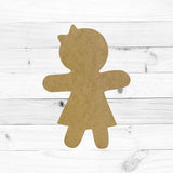 Gingerbread Girl Unfinished Cutout, Wooden Shape, Paintable DIY Craft Build-A-Cross