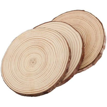 KINJOEK 30 PCS Natural Wood Slices 5.1-5.5 Inch with Bark Unfinished Wood Circles for Coasters DIY Crafts Wedding Decorations Christmas Ornaments - WoodArtSupply