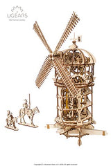 Ugears 70055 3D Tower Windmill Wooden Puzzle Model Building Set Thinking Game DIY Puzzle Educational Toy Environmentally Friendly Adult and Children UGears