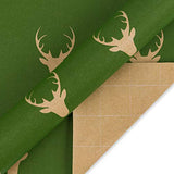 RUSPEPA Christmas Wrapping paper - Brown Kraft Paper with Red and Green Pattern For -Christmas Elements Collection-6 Roll-30Inch X 10Feet Per Roll RUSPEPA