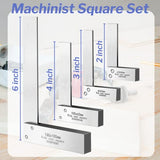 Lancisism Machinist Square Set 2, 3, 4, 6 Inch, Precision Engineer Wide Seat Square Mechanical Engineer Steel Angle Ruler High Precision 90 Degree Lancisism