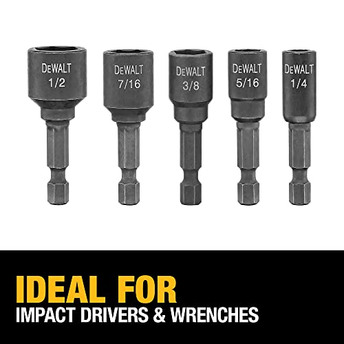 DEWALT Nut Driver Set, Impact Ready, Magnetic, 5-Piece (DW2235IR) - WoodArtSupply