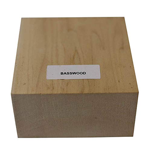 Set of 6 Basswood Bowl Blanks for Turning, Measuring 4 x 4 x 2 Inches, Suitable Carving/Whittling Block - WoodArtSupply