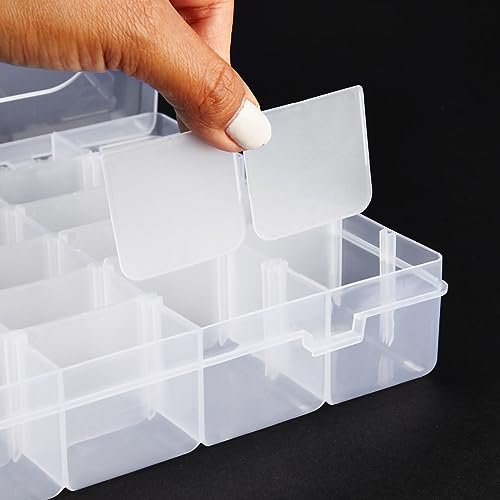 3 Pack Jewelry Organizer Box for Earrings, Clear Plastic Bead Storage Containers for Crafts (36 Compartments) - WoodArtSupply