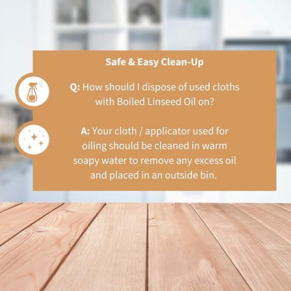 Furniture Clinic Boiled Linseed Oil for Wood Furniture & More Restore a Finish for Furniture, Table Tops, Stone & Metal Wood Care for Interior Oak,