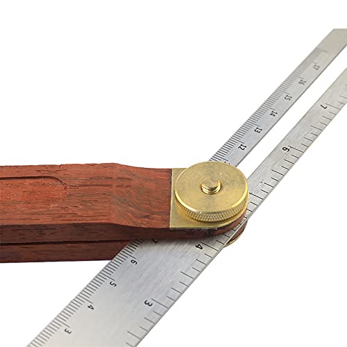 360 Degree T-Bevel Gauge Activity Angle Ruler Protractor Sliding Square Carpenter Measuring Tape Angle Measure Tool with Wood Handle (10.62 Inch) SEIWEI