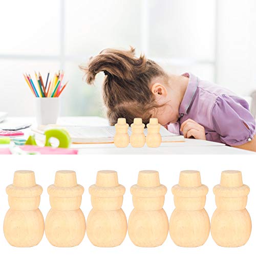 30Pcs Unfinished Wood Peg Dolls, Snowman Wooden Tiny Doll Wood Snowman Figures Wooden Peg People for Craft Art Projects and Decoration HERCHR