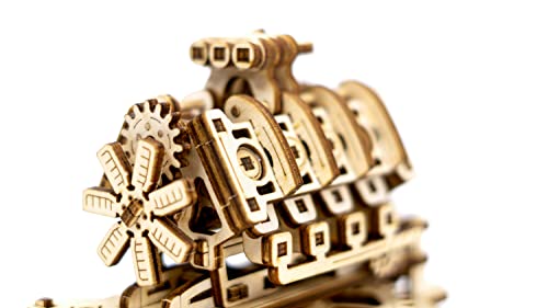 WOODEN.CITY Wood Engine Model Kit 3D Puzzle - 3D Wooden Puzzle Model Engine Kit for Adults - V8 Engine Model Kit That Works 3D Wooden Puzzles for WOODEN.CITY