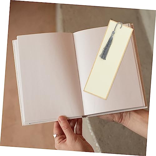 Tofficu 5pcs Paper Bookmarks Handwriting Books Blank Bookmarks Cotton Thread Bookmarks for Book Lovers Unfinished Page Markers Calligraphy Bookmark Tofficu