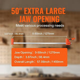 VEVOR Bar Clamps for Woodworking, 2-Pack 50" Parallel Clamp Set, F Clamp with 1100 lbs Load Limit, Even Pressure, High-strength Plastic and Carbon VEVOR