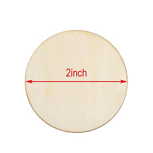 40-Piece 2" Round Disc Unfinished Wood Cutout Circles for Creating Jewelry Painted Christmas Tree Decorated/Craft Projects JDYYICZ