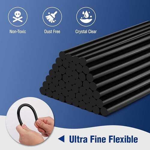 WORKPRO Hot Glue Sticks Full Size, 50 Pack Black Hot Melt Adhesive Glue Sticks for All-Temp Glue Guns, 0.43x8 Inches, Multipurpose for DIY Craft WORKPRO