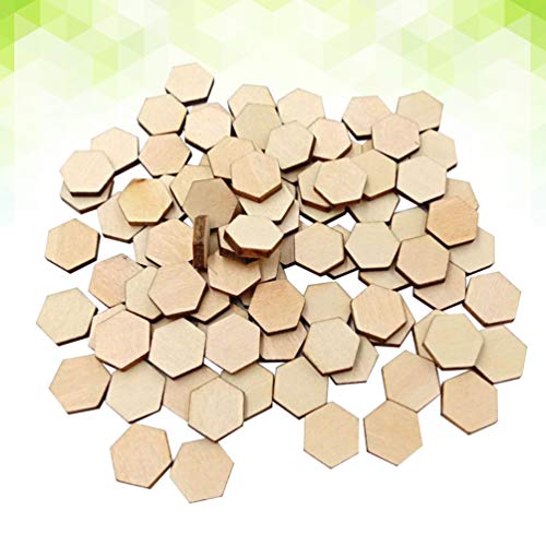 Healifty 200pc Blank Square Wood Plaque Hand Decor Unfinished Wooden Slices Wooden Cutouts for Painting Honeycomb Wood Cutout Wood Hexagon Gift Healifty