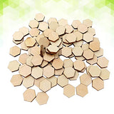 Healifty 200pc Blank Square Wood Plaque Hand Decor Unfinished Wooden Slices Wooden Cutouts for Painting Honeycomb Wood Cutout Wood Hexagon Gift Healifty