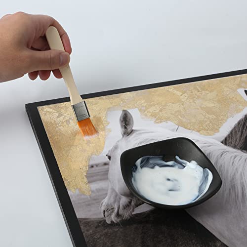 110ml Gilding Adhesive, 5g Gold Flakes Kit with The Gold Metal Leaf Adhesive, Epoxy Resin Water Based Glue for Gold Leafing Canvas,Gold Leaf KIRIN