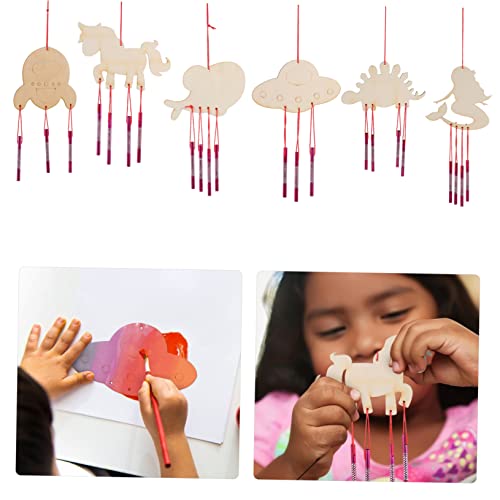 Yardwe 36 Sets DIY Wooden Wind Chime Stocking Stuffers Unfinished Wind Chimes Build Wind Chime kit Whale Windchime Kids Art Toys Toddler Gift Hanging Yardwe