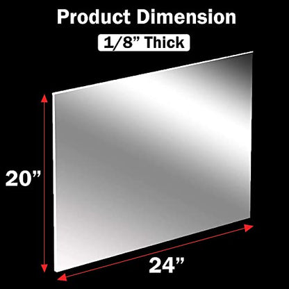 CALPALMY (2 Pack) 1/8" Thick Clear Acrylic Sheets - 20" x 24" Pre-Cut Plexiglass Sheets for Craft Projects, Signs, Display Cases, Sneeze Guard and - WoodArtSupply